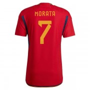 Maglie Nazionali Di Calcio Spagna Coppa del Mondo 2022 Alvaro Morata 7 Prima Divisa